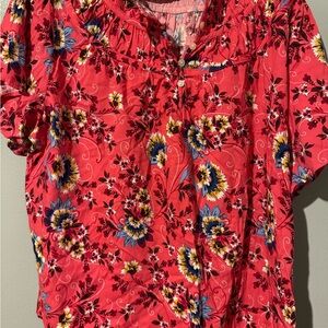 LOFT Red Floral Women's Blouse